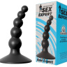 Чёрный фигурный изогнутый анальный стимулятор - 8,5 см. купить в секс шопе