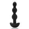 Чёрная анальная виброёлочка TRIPLET ANAL BEADS BLACK - 14 см. купить в секс шопе