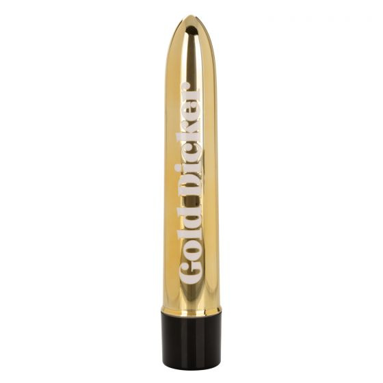Золотистый классический вибратор Naughty Bits Gold Dicker Personal Vibrator - 19 см. купить в секс шопе