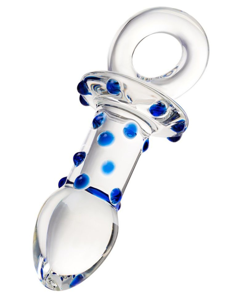 Стеклянная прозрачная втулка с кольцом - 13,5 см. купить в секс шопе