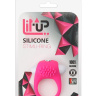 Розовое эрекционное кольцо с щеточкой LIT-UP SILICONE STIMU RING 5 купить в секс шопе