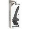 Черный вибратор на мощной присоске Basecock Realistic Vibrator Remote Control - 18,5 см. купить в секс шопе