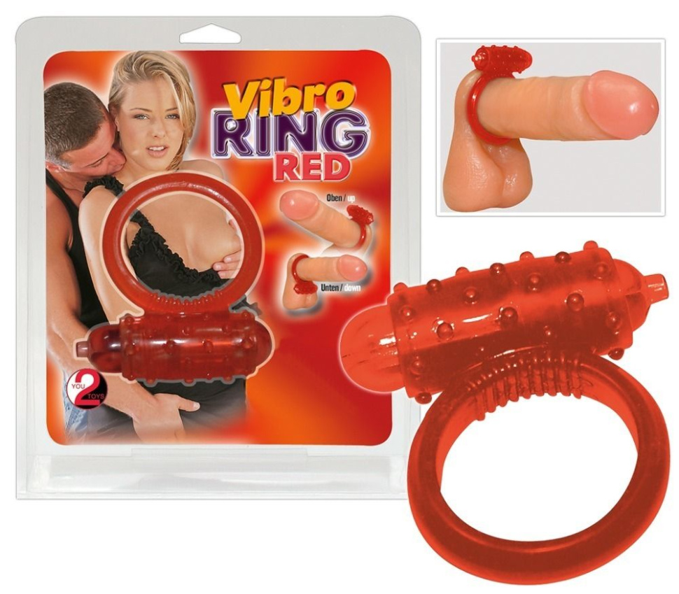Красное эрекционное виброкольцо Vibro Ring Red купить в секс шопе