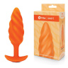 Оранжевый спиральный анальный виброплаг Swirl - 13,5 см. купить в секс шопе