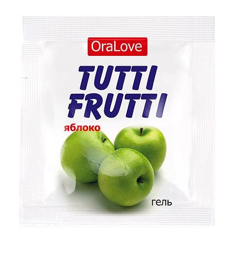 Пробник гель-смазки Tutti-frutti с яблочным вкусом - 4 гр. купить в секс шопе