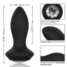 Черная анальная вибропробка с кристаллом Vibrating Petite Crystal Probe - 9,5 см. купить в секс шопе