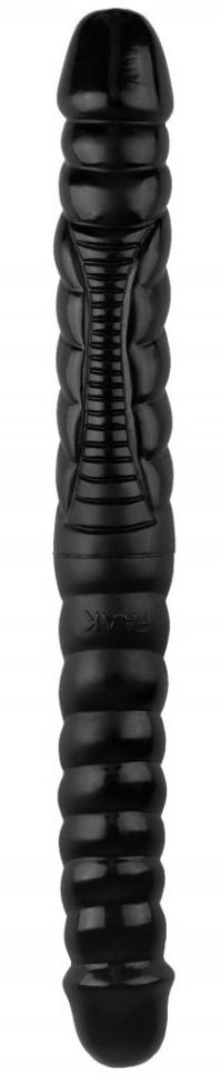 Черный двухсторонний спиралевидный фаллоимитатор - 42,5 см. купить в секс шопе