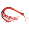 Гладкая красная плеть из кожи с жесткой рукоятью - 65 см. купить в секс шопе
