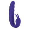 Фиолетовый вибратор Ribbed Dual Stimulator - 17 см. купить в секс шопе