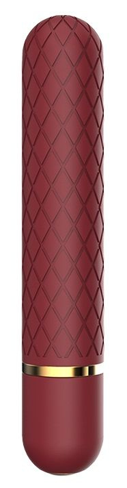Бордовый мини-вибратор Lizzy с ромбовидным рельефом - 12,7 см. купить в секс шопе