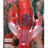 Розовый вибратор с вращающимися шариками и двумя отростками-зайцами - 25 см. купить в секс шопе