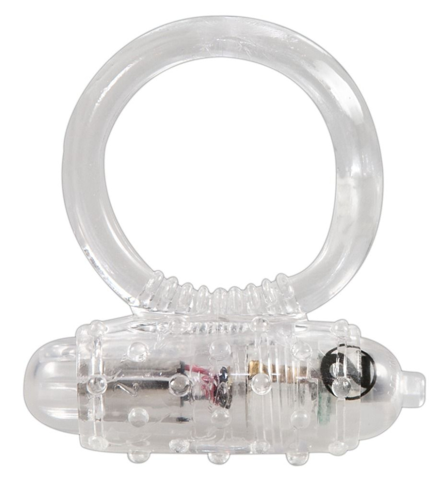 Прозрачное эрекционное виброкольцо Vibro Ring Clear купить в секс шопе