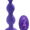 Фиолетовый анальный вибростимулятор Anal Beads S с пультом ДУ - 14,5 см.  купить в секс шопе