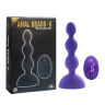 Фиолетовый анальный вибростимулятор Anal Beads S с пультом ДУ - 14,5 см.  купить в секс шопе