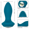 Бирюзовая анальная вибропробка с кристаллом Vibrating Petite Crystal Probe - 9,5 см. купить в секс шопе
