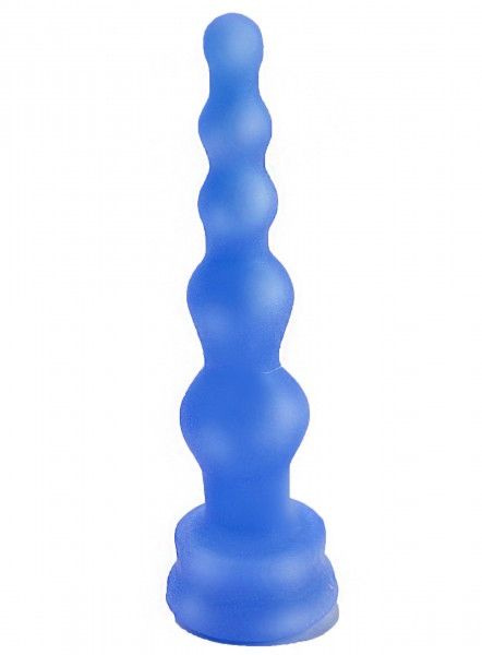 Синий гелевый плаг-ёлочка - 17,5 см. купить в секс шопе