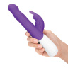 Фиолетовый тонкий вибратор-кролик с клиторальным отростком - 22 см. купить в секс шопе