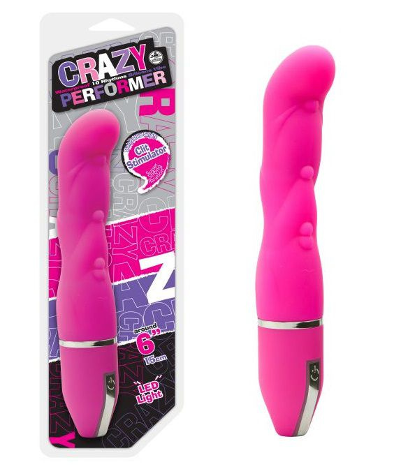 Розовый вибратор с точкамина тельце - 15,2 см. купить в секс шопе
