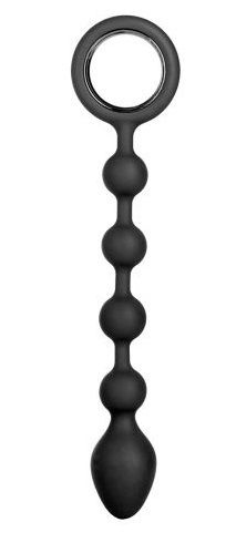 Черная анальная цепочка Booty Climaxer - 20,25 см. купить в секс шопе