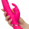 Розовый вибратор-кролик Realistic Dual Density Rechargeable Rabbit Vibrator - 25,5 см. купить в секс шопе