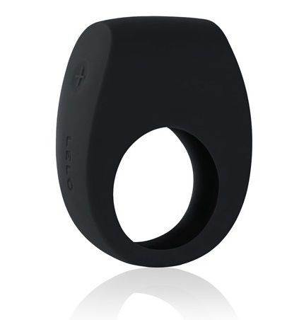 Чёрное эрекционное кольцо Tor 2 с вибрацией купить в секс шопе