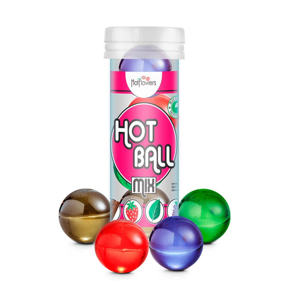 Ароматизированный лубрикант Hot Ball Mix на масляной основе (4 шарика по 3 гр.) купить в секс шопе
