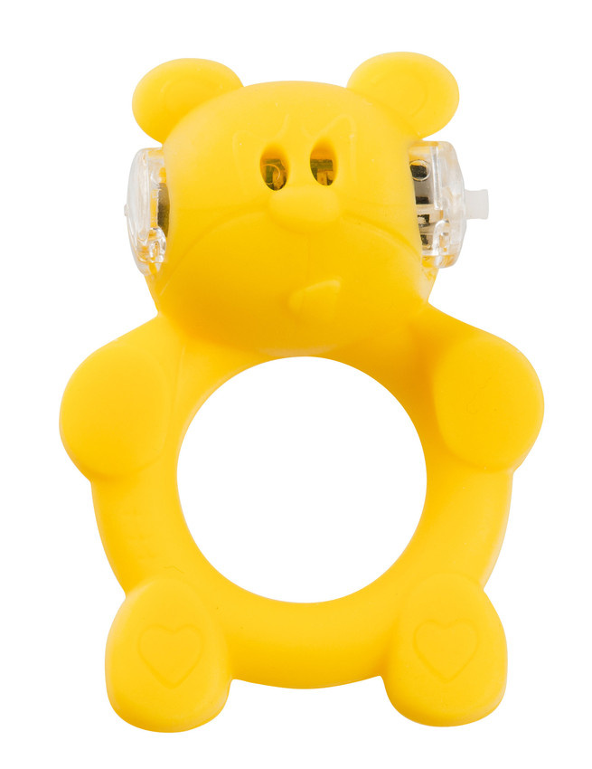 Жёлтое виброкольцо на пенис Brutal Bear купить в секс шопе