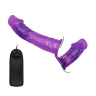 Женский фиолетовый страпон с вагинальной вибропробкой Ultra - 17,5 см. купить в секс шопе