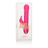 Ярко-розовый вибратор Jack Rabbit Signature Silicone Beaded Rabbit - 23 см. купить в секс шопе