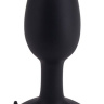 Чёрная анальная пробка со смещенным центром тяжести ROLL PLAY LARGE - 11 см. купить в секс шопе