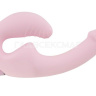 Нежно-розовый анатомический страпон с вибрацией купить в секс шопе