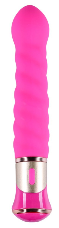 Ярко-розовый спиралевидный вибратор - 21 см. купить в секс шопе