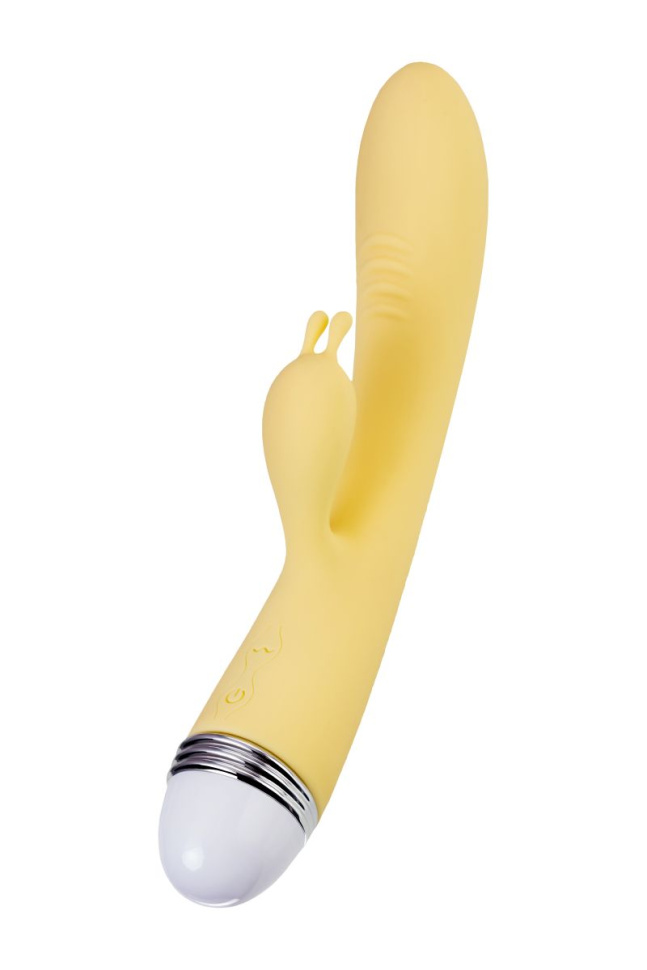 Желтый вибратор-кролик Aster - 22 см. купить в секс шопе