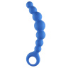 Синяя упругая анальная цепочка Flexible Wand - 18 см. купить в секс шопе