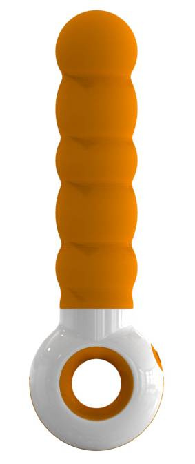 Водонепроницаемый оранжевый вибратор O-zone - 18 см. купить в секс шопе