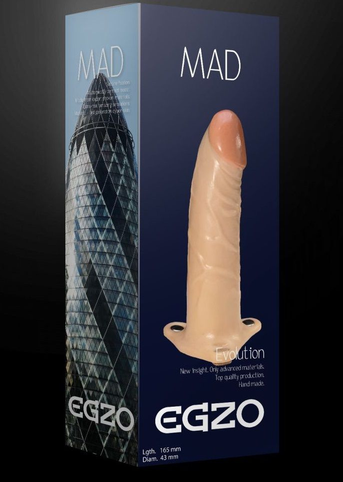 Полый поясной фаллоимитатор MAD - 16,5 см. купить в секс шопе