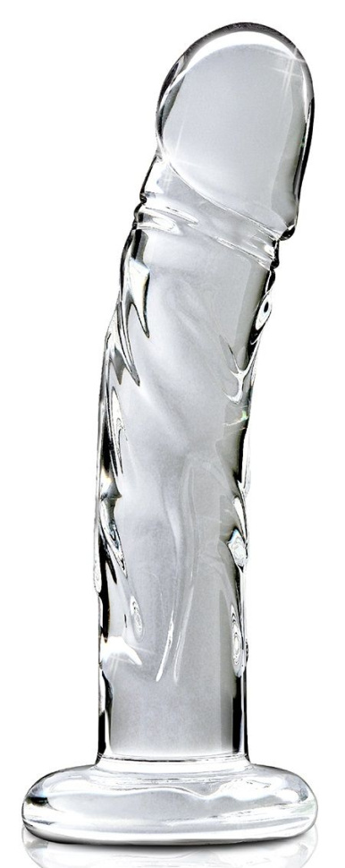 Прозрачный стеклянный фаллоимитатор Icicles №62 - 16,5 см. купить в секс шопе