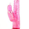 Розовый гнущийся вибратор с клиторальной стимуляцией - 24,5 см. купить в секс шопе