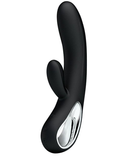 Чёрный вибратор Elmer с 12 видами вибрации - 20 см. купить в секс шопе