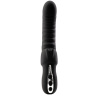 Черный изогнутый вибратор с ребрышками Typhon - 23 см. купить в секс шопе