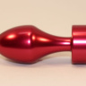 Красная анальная пробка с голубым кристаллом - 7,8 см. купить в секс шопе