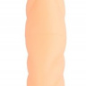 Телесный двухсторонний спиралевидный фаллоимитатор - 43 см. купить в секс шопе