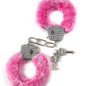Розовые наручники с кристаллами BONDAGE купить в секс шопе