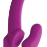 Ярко-розовый безремневой вибрострапон Evoke Vibrating Strapless Silicone Strap-on Dildo купить в секс шопе