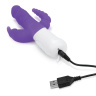 Фиолетовый перезаряжаемый вибратор с 2 дополнительными отростками - 22 см. купить в секс шопе