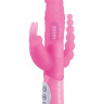 Розовый вибратор-кролик с анальным стимулятором SLIMLINE TRIPLE PLAY - 15,5 см. купить в секс шопе