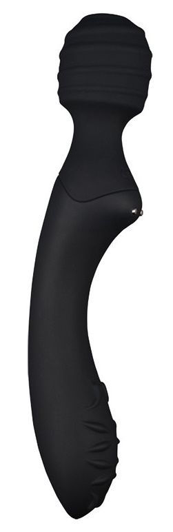 Черный двусторонний вибромассажер Dual-Ended Ultimate Wand - 21,5 см. купить в секс шопе