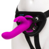 Лиловый страпон Rechargeable Vibrating Strap-On Harness Set - 17,6 см. купить в секс шопе