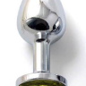 Анальное украшение BUTT PLUG  Small с желтым кристаллом - 7 см. купить в секс шопе