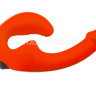 Оранжевый анатомический страпон с вибрацией купить в секс шопе